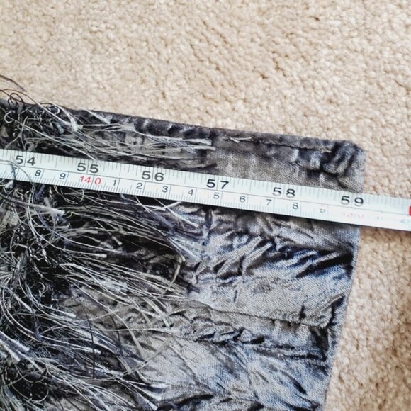 Vintage Silk Velvet Mitchies 90s Canada Artsy Whimsigoth Vamp Grey Scarf - Picture 7 of 10